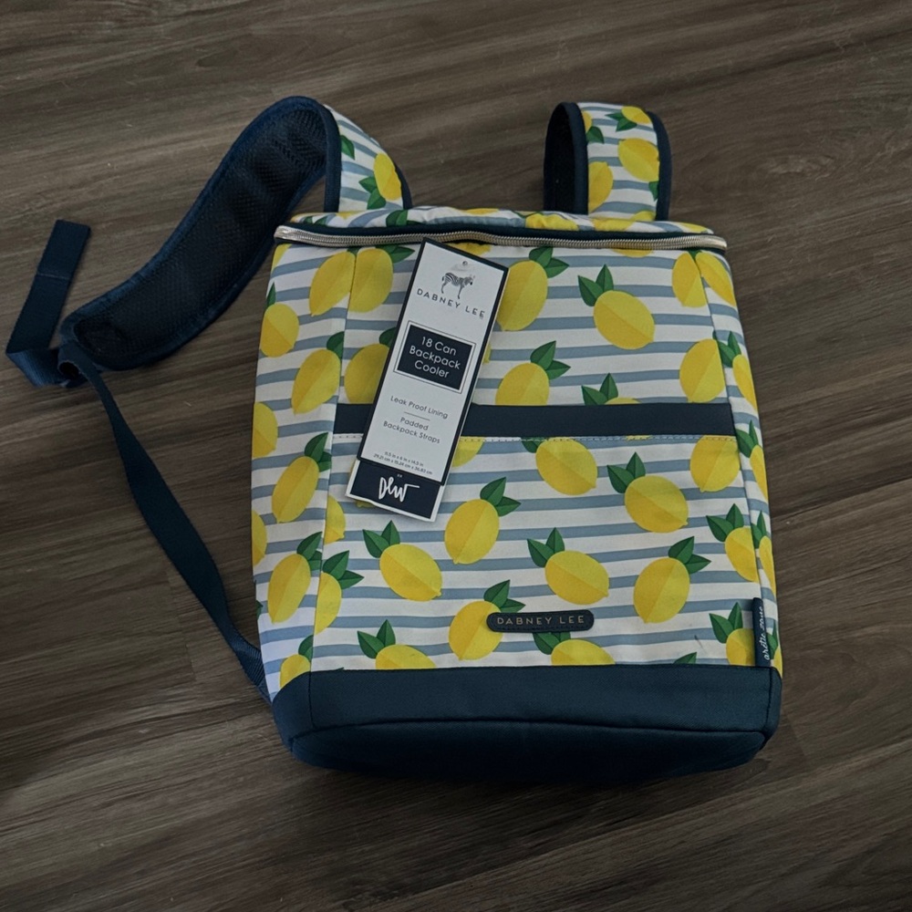 Dabney Lee Lemon Print Backpack Cooler NWT